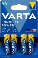 VARTA Batterien LONGLIFE Power Alkali-Mangan Mignon AA 1,5 V, 4 St.