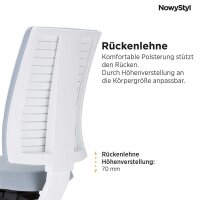 Nowy Styl Bürostuhl Navigo Stoff grau, Gestell weiß