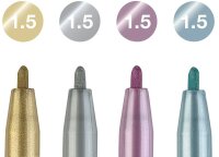 FABER-CASTELL Pitt Artist Pen Metallic Lackmarker farbsortiert 1,5 mm, 4 St.