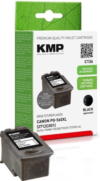 KMP C136 schwarz Druckerpatrone kompatibel zu Canon PG-560XL
