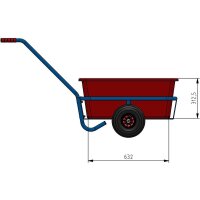 fetra Handwagen 4101L blau 59,6 x 140,1 x 77,7 cm