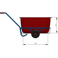 fetra Handwagen 4102L blau 68,2 x 156,6 x 77,7 cm