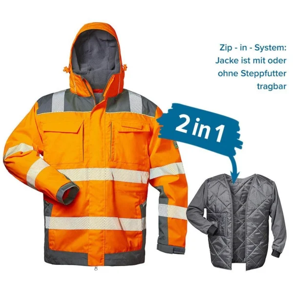 elysee® unisex Warnjacke Winter NIKLAS orange, grau...