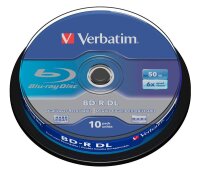 verbatim Blu-ray BD-R 50 GB Double Layer, 10 St.
