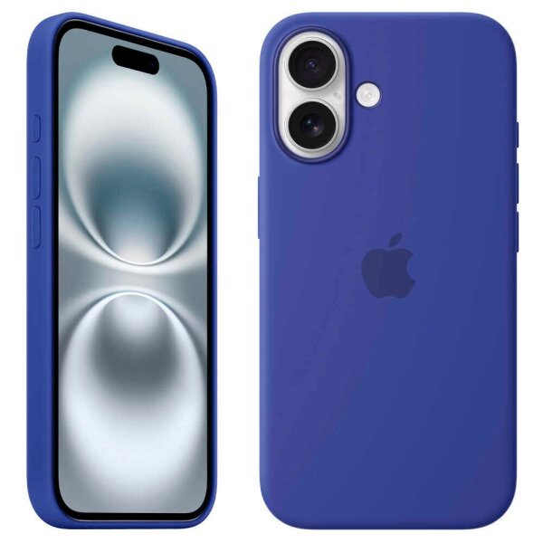 Apple Silikon Case mit MagSafe Handy-Cover für Apple iPhone 16 ultramarin