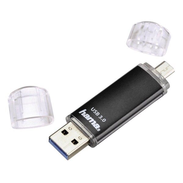 hama USB-Stick Laeta Twin schwarz 256 GB, 1 St.