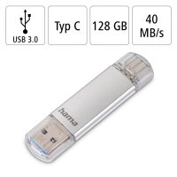 hama USB-Stick C-Laeta silber 128 GB, 1 St.