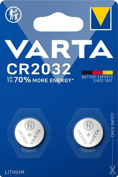VARTA Knopfzellen CR2032 Lithium 3,0 V, 2 St.