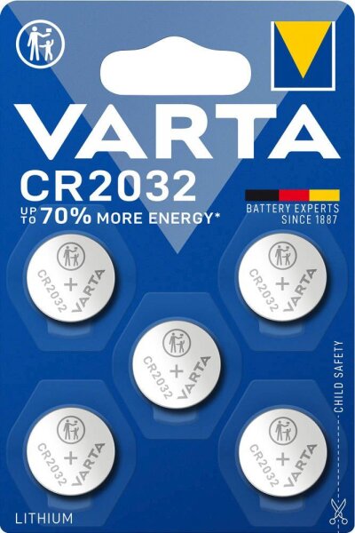 VARTA Knopfzellen CR2032 Lithium 3,0 V, 5 St.