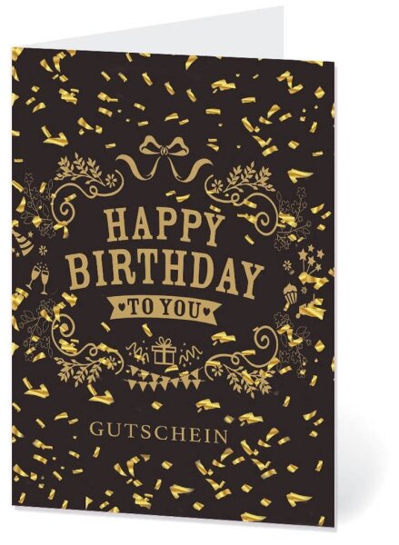 LUMA Gutschein Geburtstagskonfetti gold DIN B6