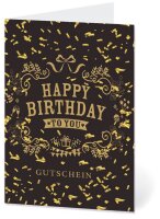 LUMA Gutschein Geburtstagskonfetti gold DIN B6