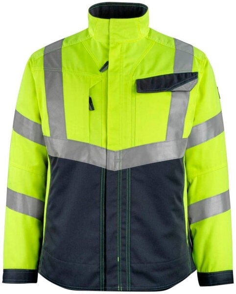 MASCOT® unisex Warnjacke Oxford  gelb, schwarzblau Größe M