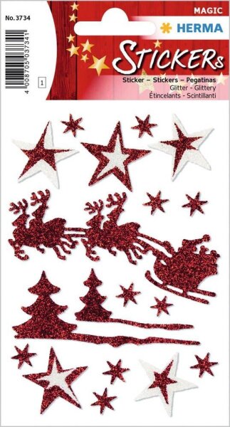 HERMA Aufkleber Weihnachtsmotive, rot, 18 Etiketten