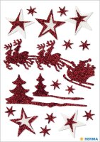 HERMA Aufkleber Weihnachtsmotive, rot, 18 Etiketten
