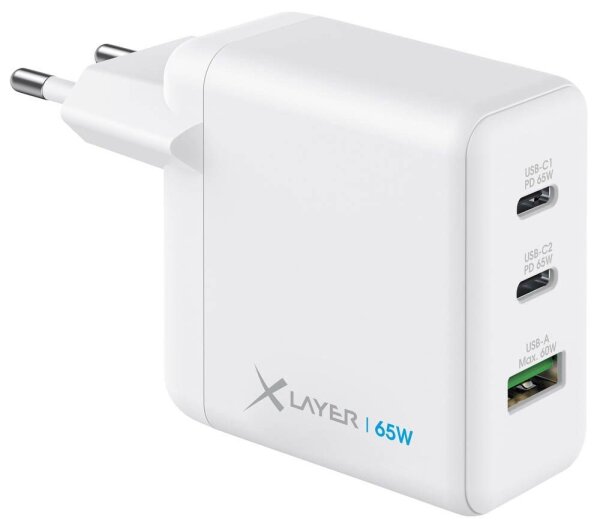 XLAYER Powercharger 65W Ladeadapter weiß, 65 Watt