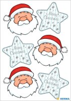HERMA Aufkleber Nikolaus und Sterne, 18 Etiketten