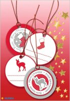 HERMA Geschenkanhänger weiß/rot/grau Xmas mit...