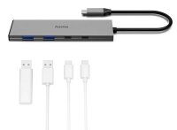 hama USB-Hub 4-fach grau