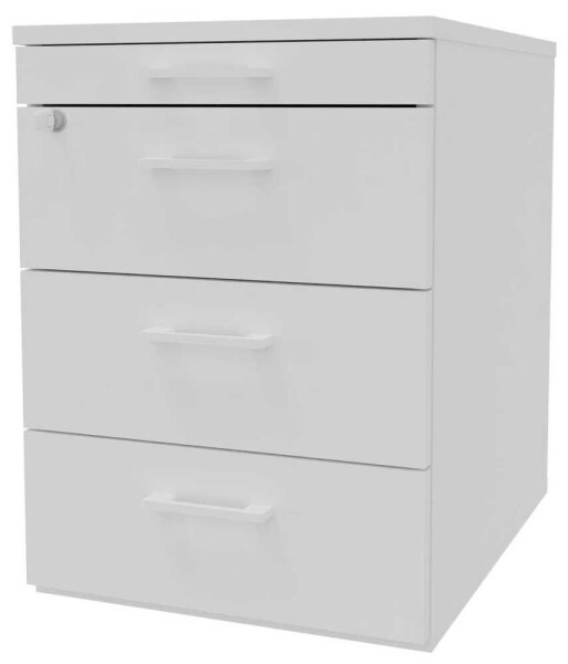 Quadrifoglio Standcontainer weiß 3 Auszüge Kunststoff-Bügelgriff weiß 42,0 x 56,0 x 58,0 cm