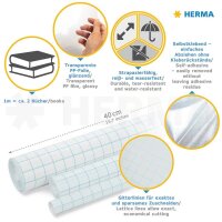 HERMA Bucheinbandfolie selbstklebend Selbstklebefolie transparent 40,0 cm x 1,0 m