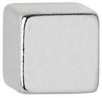 MAUL Magnete silber, Metall 1,0 x 1,0 x 1,0 cm, 10 St.