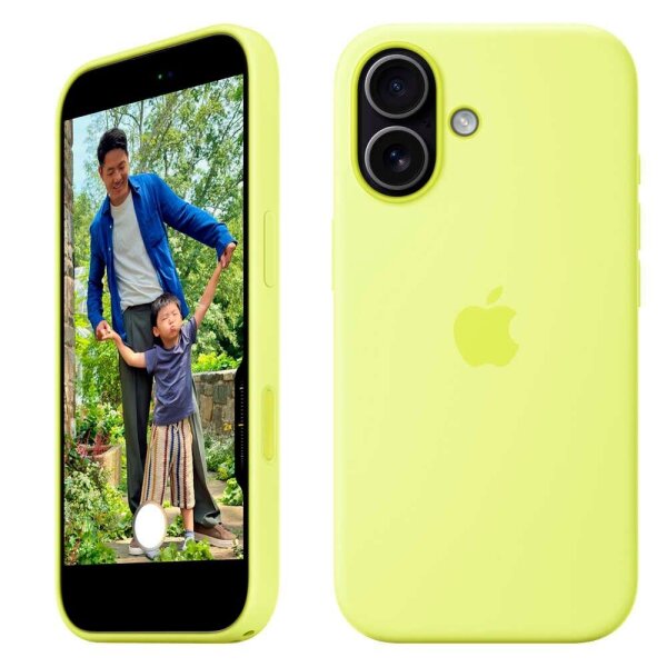 Apple Silikon Case mit MagSafe Handy-Cover für Apple iPhone 17 neongelb