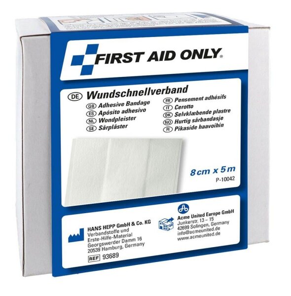 FIRST AID ONLY® Pflaster P-10042 weiß 8,0 cm x 5,0 m, 1 Rolle