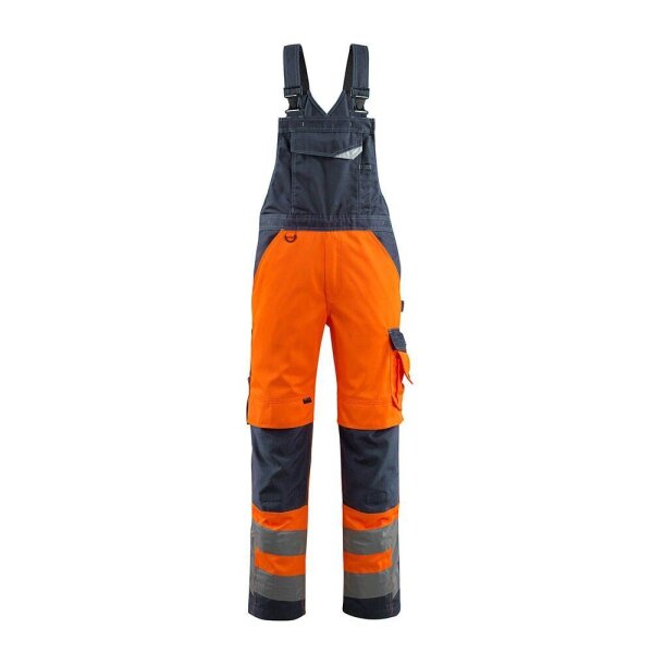 MASCOT® unisex Warnschutz-Latzhose Newcastle orange, schwarzblau Größe 52