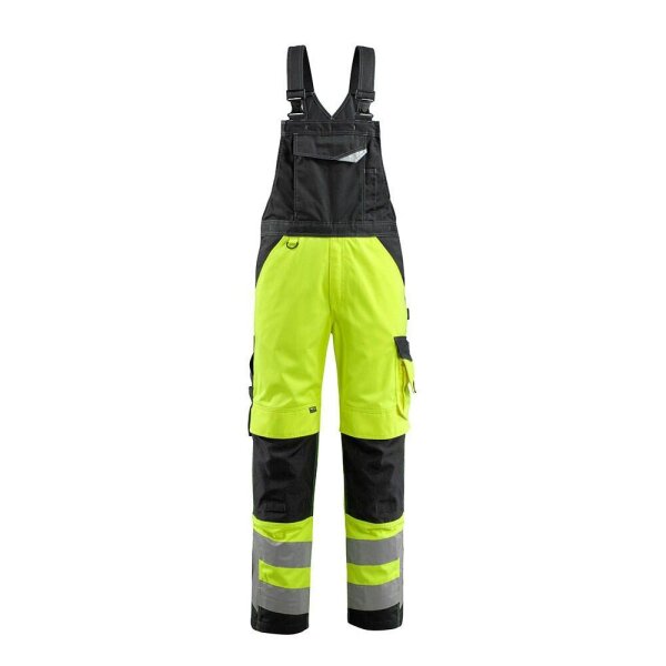 MASCOT® unisex Warnschutz-Latzhose Newcastle gelb, schwarz Größe 54