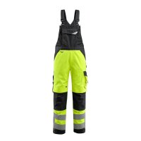 MASCOT® unisex Warnschutz-Latzhose Newcastle gelb,...
