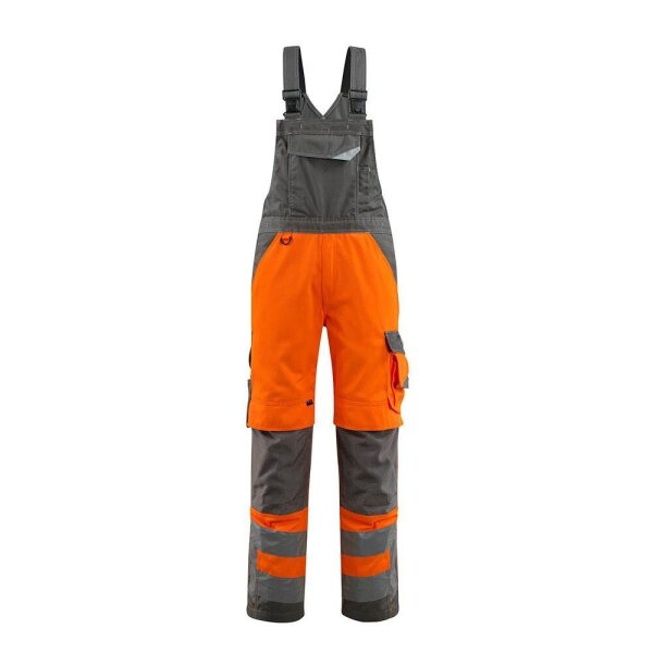 MASCOT® unisex Warnschutz-Latzhose Newcastle orange, dunkelanthrazit Größe 56