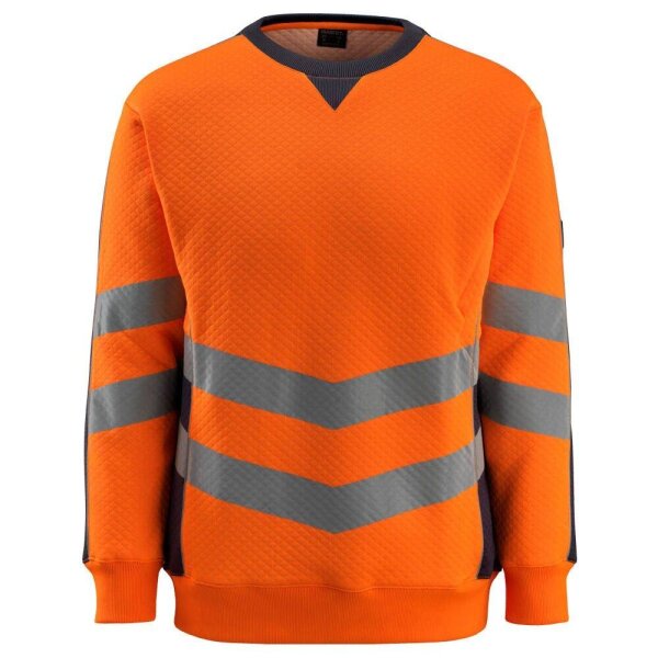MASCOT® unisex Warnschutz-Langarmshirt Wigton  orange, schwarzblau Größe 2XL, 1 St.