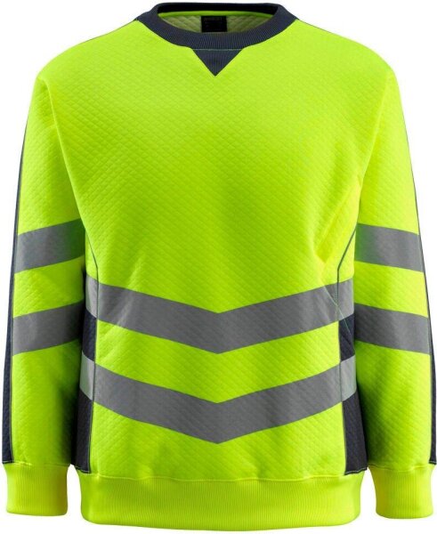 MASCOT® unisex Warnschutz-Langarmshirt Wigton  gelb, schwarzblau Größe L, 1 St.