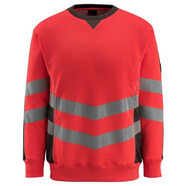 MASCOT® unisex Warnschutz-Langarmshirt Wigton  rot, dunkelanthrazit Größe L, 1 St.