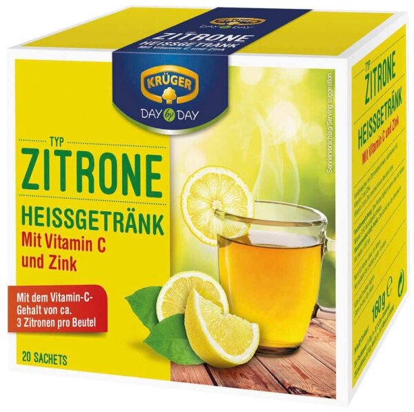 KRÜGER DAY by DAY Heißgetränk Zitrone Instanttee 20 Portionen
