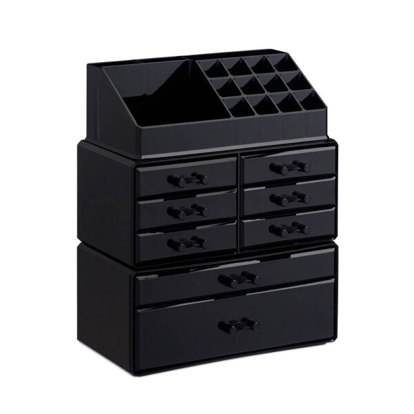 relaxdays Make-Up-Organizer schwarz, 1 St.