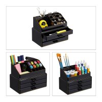 relaxdays Make-Up-Organizer schwarz/gold, 1 St.