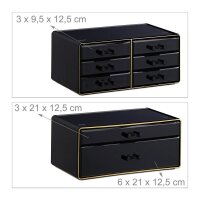 relaxdays Make-Up-Organizer schwarz/gold, 1 St.