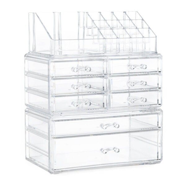 relaxdays Make-Up-Organizer transparent, 1 St.