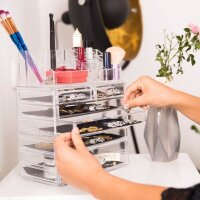 relaxdays Make-Up-Organizer transparent, 1 St.