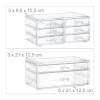 relaxdays Make-Up-Organizer transparent, 1 St.