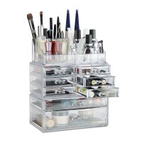 relaxdays Make-Up-Organizer transparent, 1 St.