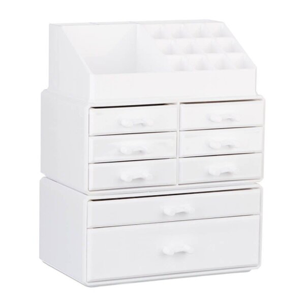 relaxdays Make-Up-Organizer weiß, 1 St.