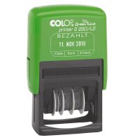 COLOP Datumstempel mit Text "Bezahlt" Green...