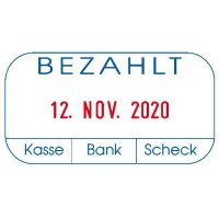 COLOP Datumstempel mit Text "Bezahlt" Green Line Printer 260/L selbstfärbend bla