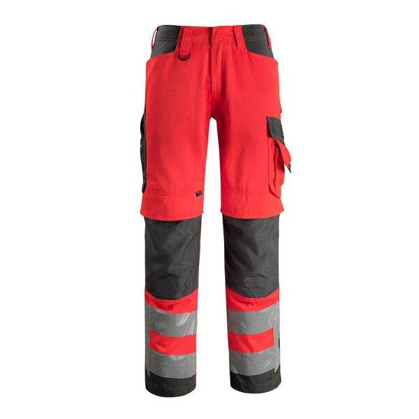 MASCOT® unisex Warnschutzhose Kendal  rot, dunkelanthrazit Größe 98