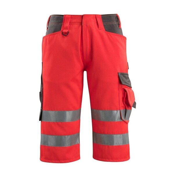 MASCOT® unisex Warnschutzhose kurz Luton  rot, dunkelanthrazit Größe 54