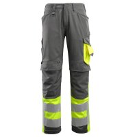 MASCOT® unisex Warnschutzhose Leeds dunkelanthrazit,...