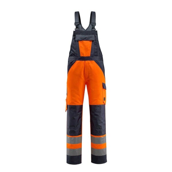 MASCOT® unisex Warnschutz-Latzhose Gosford orange, schwarzblau Größe 50
