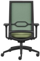 sedus Bürostuhl se:quaterback 2 membran, QB-125/204 Stoff grün, Gestell schwarz